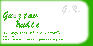 gusztav muhle business card